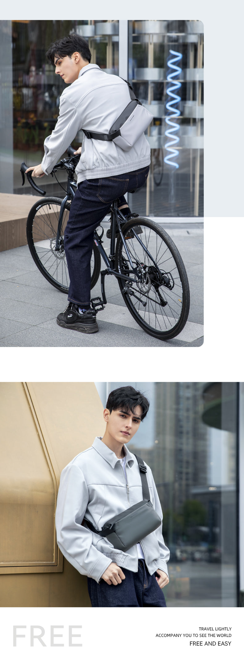 Mark Ryden Wholesale Customised Crossbody Bags Sport Riding Small Backpack Casual Fashion Chest Bag Men's Shoulder Bag