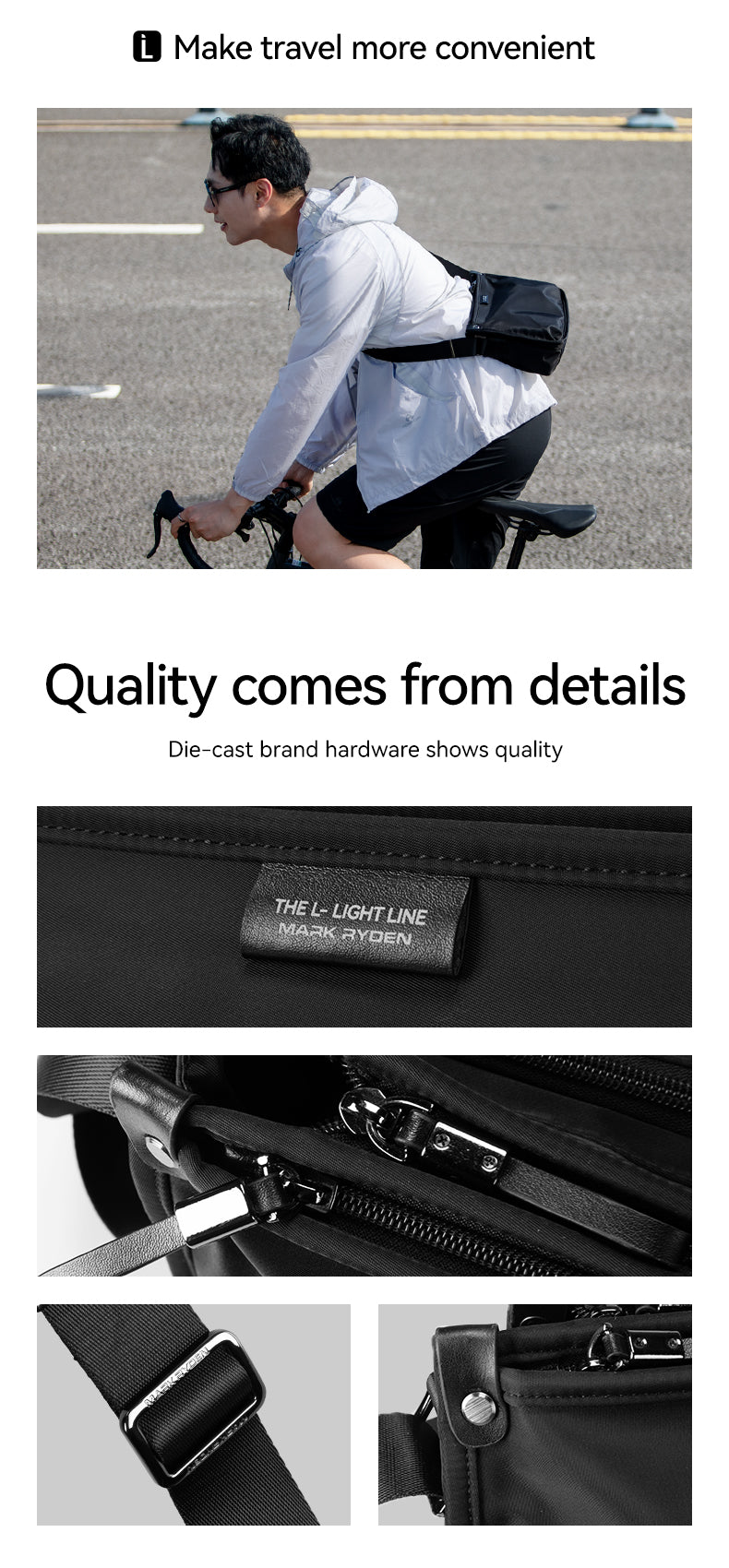 Mark Ryden Factory Direct Shoulder Bag Sports Multifunctional Crossbody Bag Cycling Messenger Bag Men's Backpacks