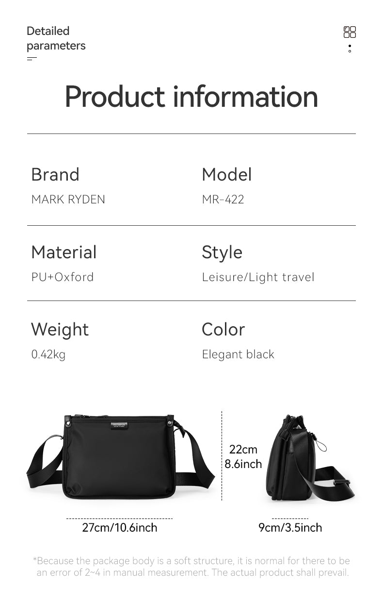 Mark Ryden Factory Direct Shoulder Bag Sports Multifunctional Crossbody Bag Cycling Messenger Bag Men's Backpacks