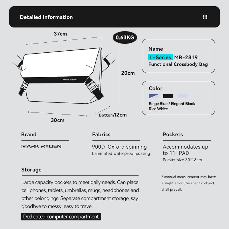 Mark Ryden Selling Explosive Men's Crossbody Bag Sports Cycling wholesale crossbody bag