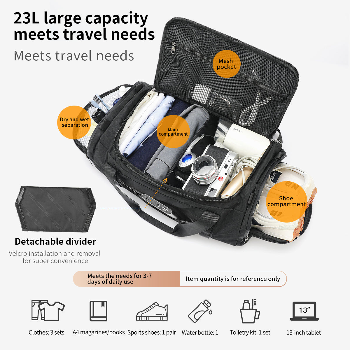 Tigernu High Quality Large Capacity Multi-pocket Waterproof Compartment Nylon Lightweight Wear-resistant Simple Outdoor Travel Backpack