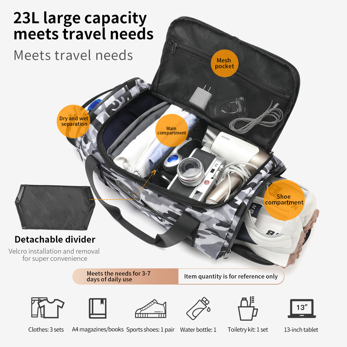 Tigernu High Quality Large Capacity Multi-pocket Waterproof Compartment Nylon Lightweight Wear-resistant Simple Outdoor Travel Backpack