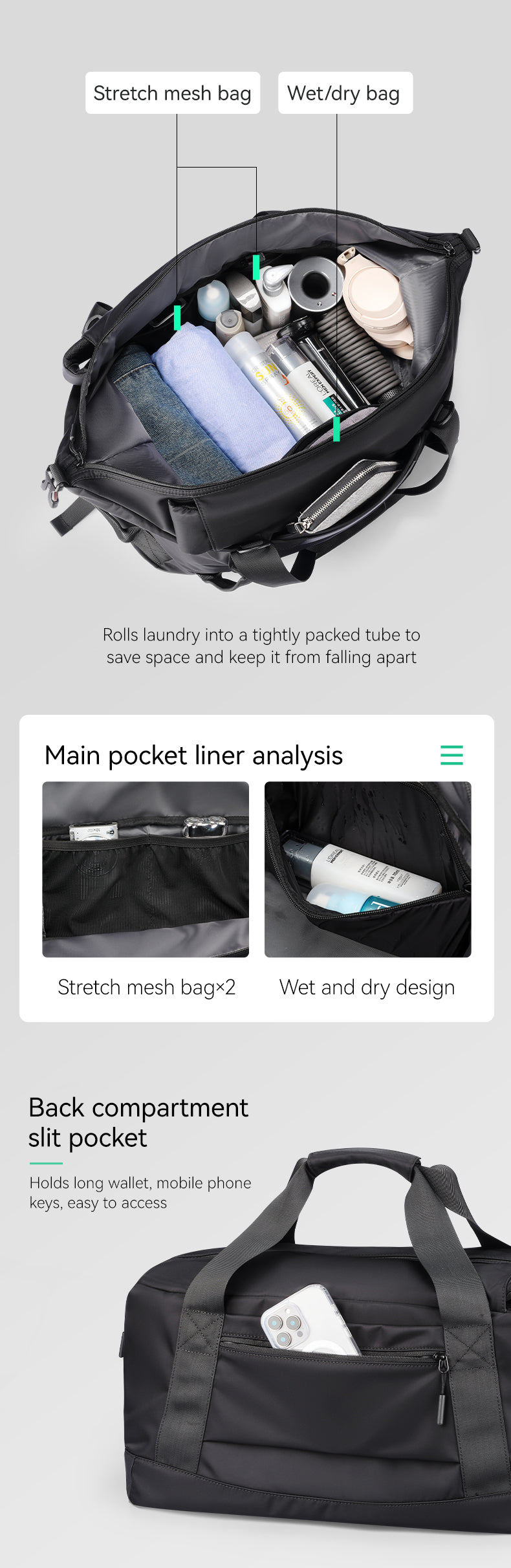 Mark Ryden Waterproof Large Capacity Men's Luggage Travel Bags Sports Gym Bags Travel Handbags