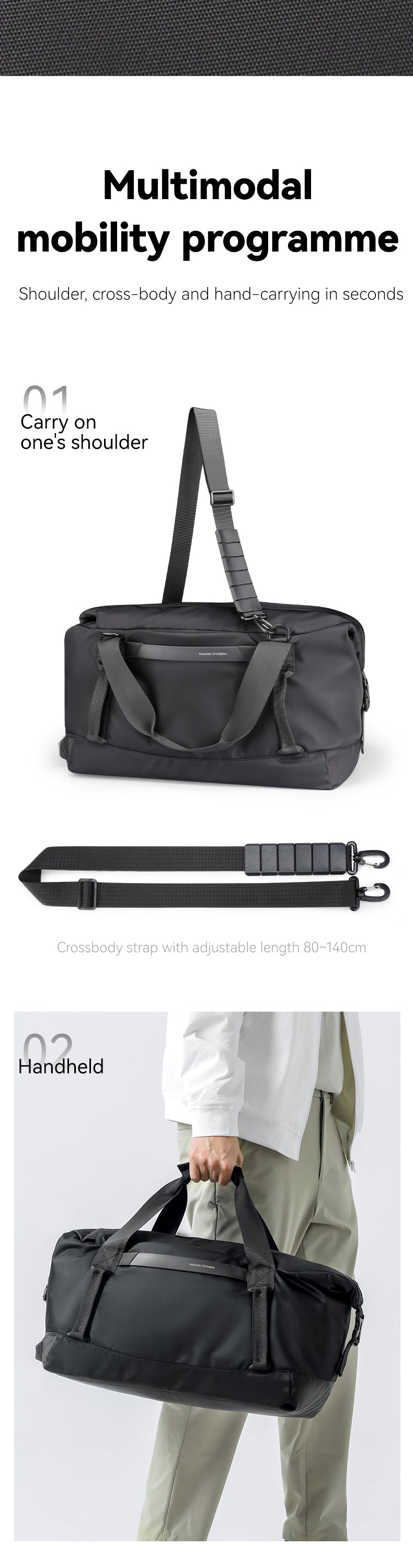 Mark Ryden Waterproof Large Capacity Men's Luggage Travel Bags Sports Gym Bags Travel Handbags