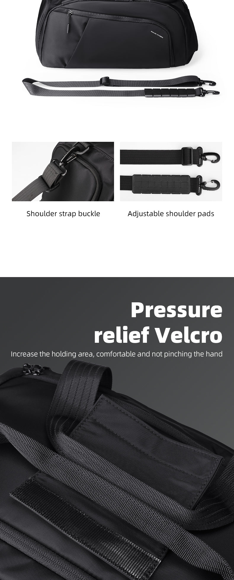 Mark Ryden Factory Hot Sale Men's Handbags Luggage Bags Travel Bags Sports Gym Bags Travel with Shoe Storage