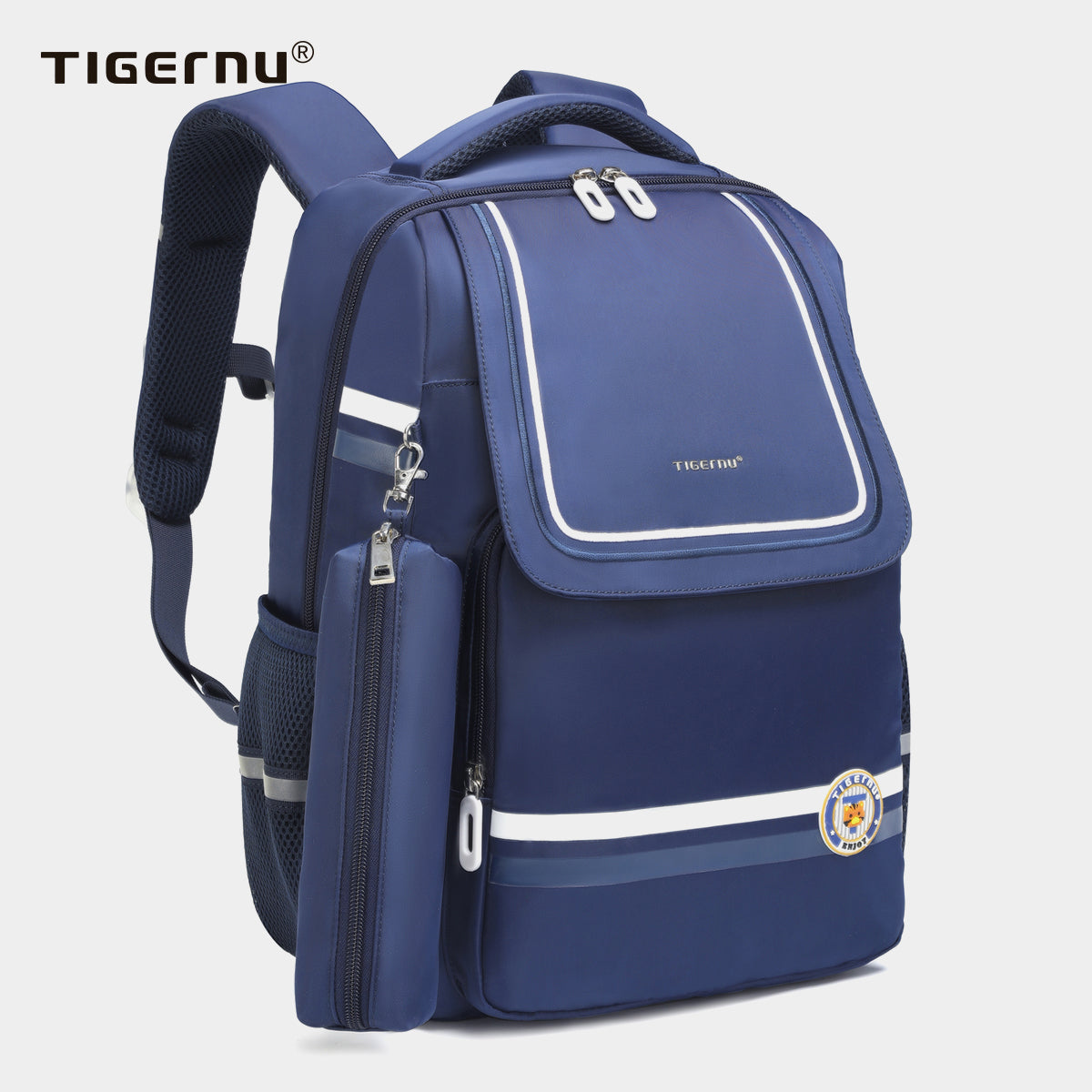 Tigernu High Quality Lightweight Waterproof Student Backpack Large Capacity Oxford Spine Protection Zipper Breathable Safe for Campus