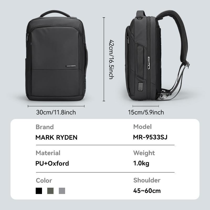 Mark Ryden Bags for Laptop Black Backpack Men Light Laptop Bags High Quality School Backpack
