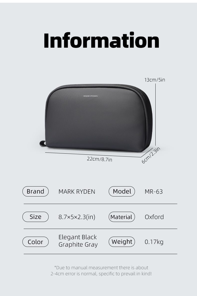 Mark Ryden Best Seller Toiletries Bag Men's Large Capacity Scrub Bag Fitness Travel Portable Waterproof Storage Bag