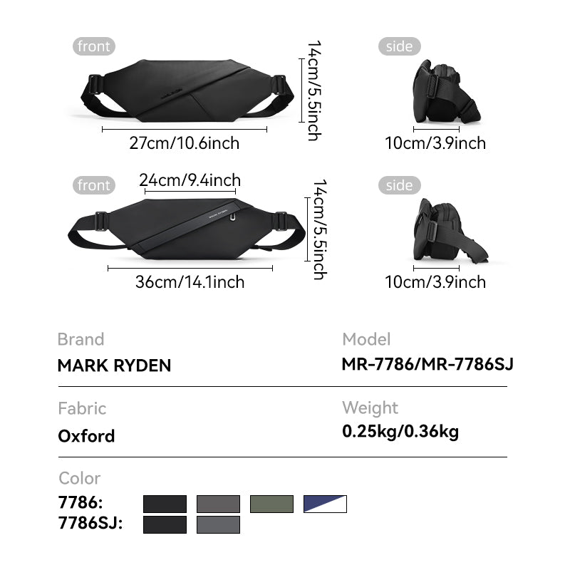 Mark Ryden Factory Customised Wholesale Crossbody Bag Men's Sling Backpack Sports Cycling Chest Bag