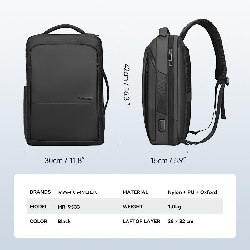 Mark Ryden Bags for Laptop Black Backpack Men Light Laptop Bags High Quality School Backpack