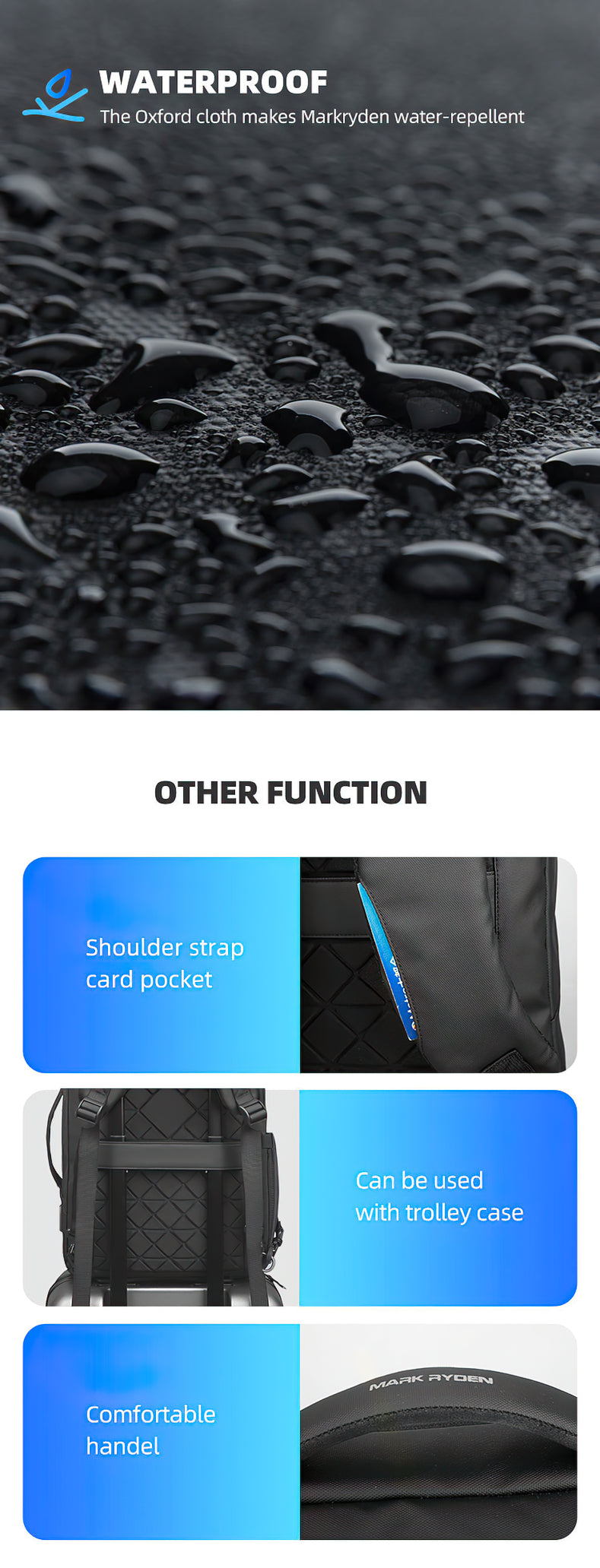 Mark Ryden Bags for Laptop Black Backpack Men Light Laptop Bags High Quality School Backpack