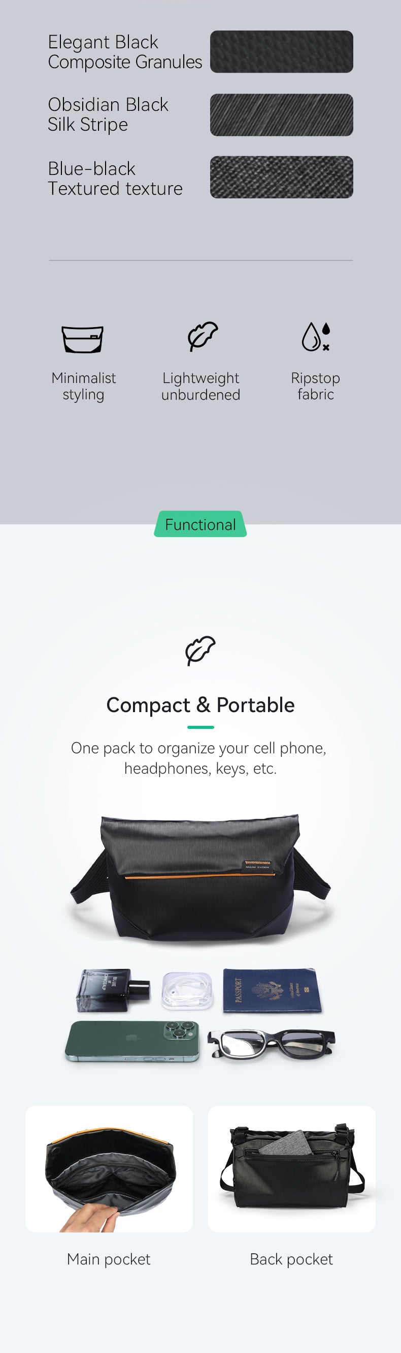 Mark Ryden Factory Hot Sale Waterproof Fashion Sports Men's Crossbody Bag Shoulder Anti-theft Satchel Chest Hanging Bag