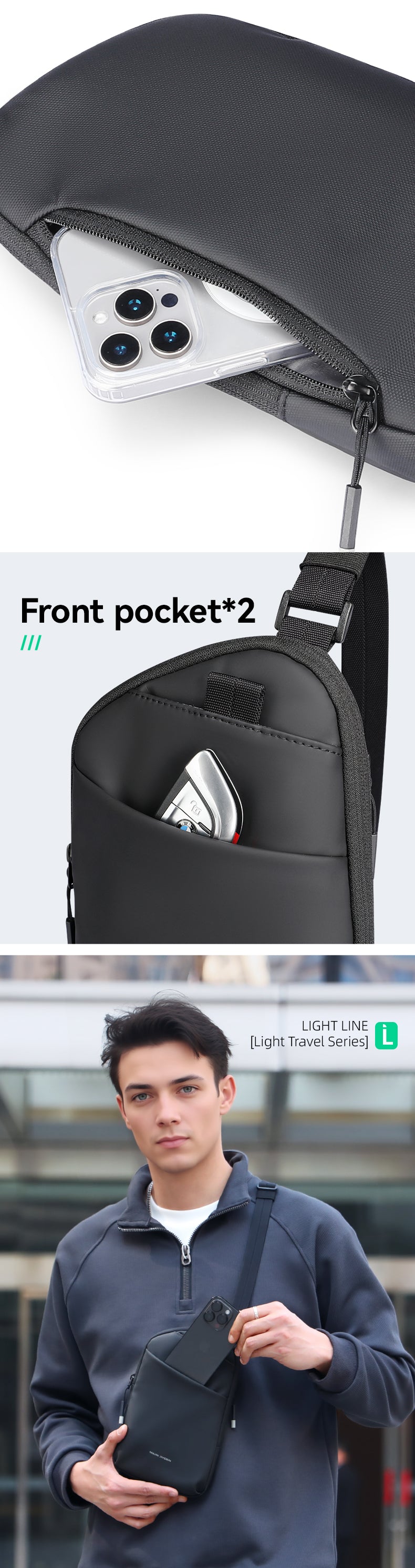 Mark Ryden Factory Wholesale New Customized Shoulder Bag Men's Chest Crossbody Bags Sports Riding Small Backpacks