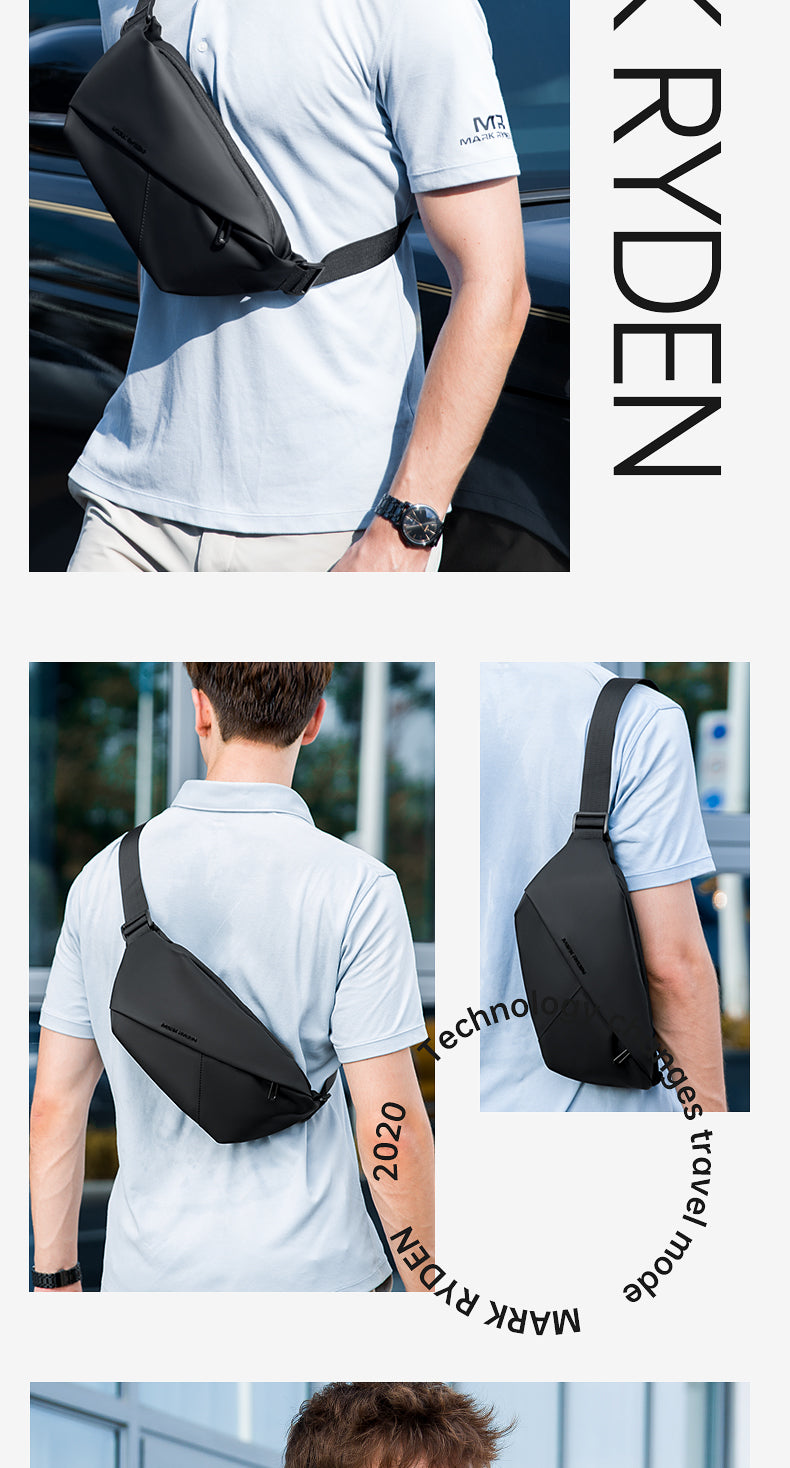 Mark Ryden Factory Customised Wholesale Crossbody Bag Men's Sling Backpack Sports Cycling Chest Bag