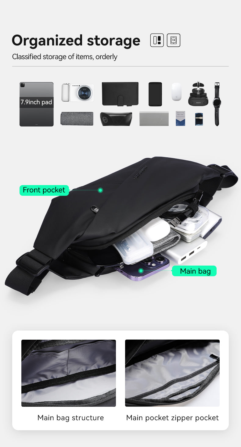 Mark Ryden Factory Customised Wholesale Crossbody Bag Men's Sling Backpack Sports Cycling Chest Bag