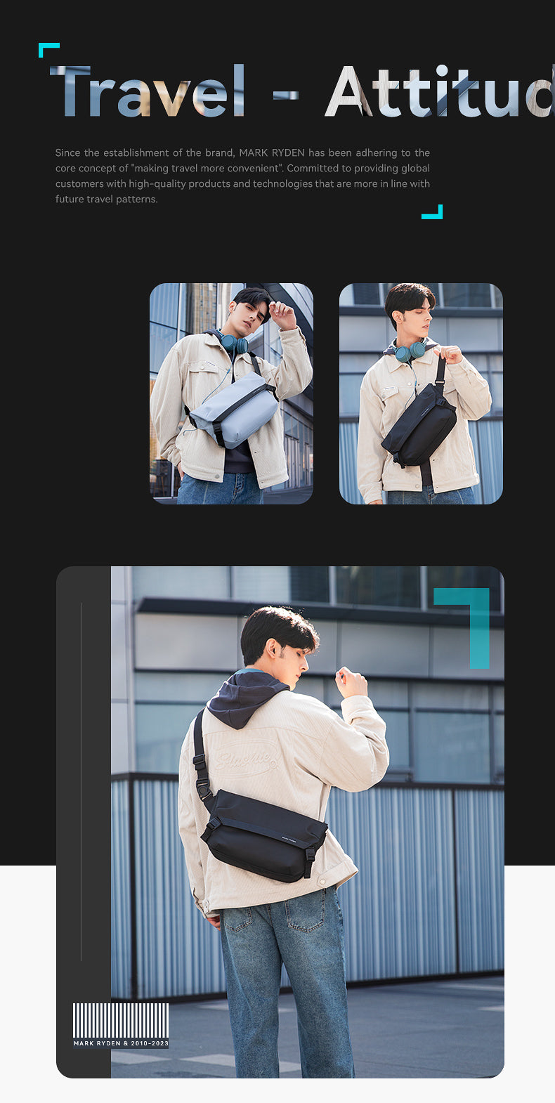 Mark Ryden Selling Explosive Men's Crossbody Bag Sports Cycling wholesale crossbody bag