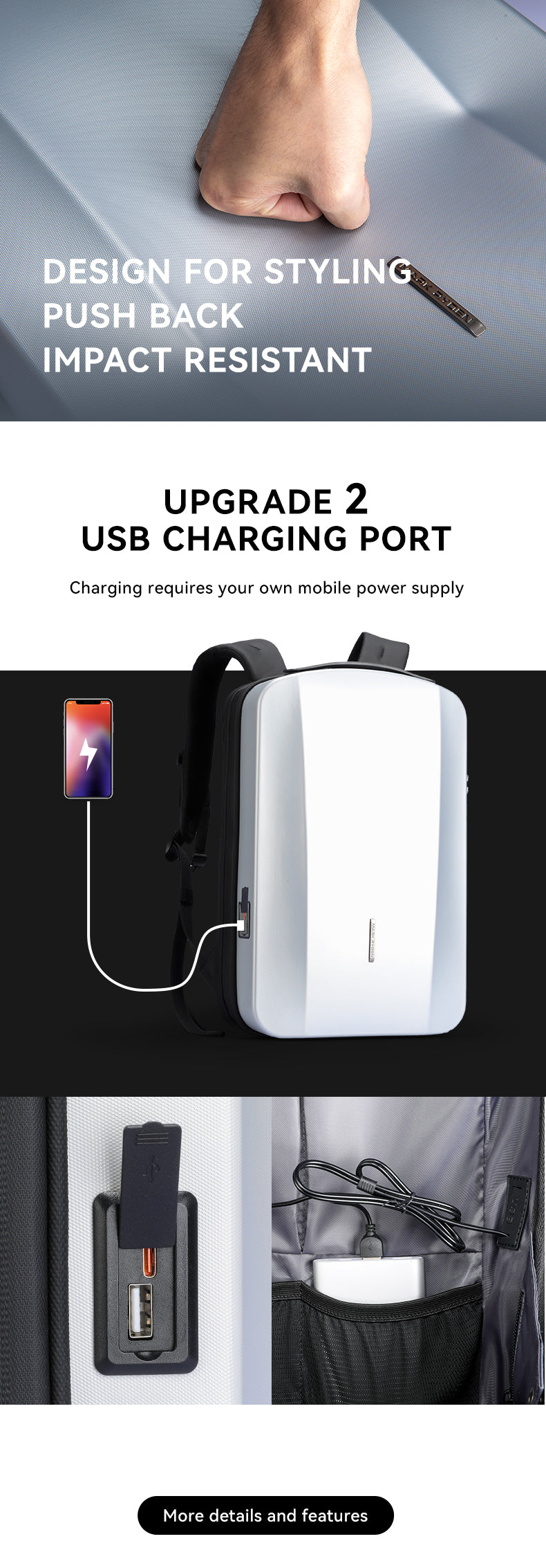 Mark Ryden Factory Hot Multi-layer Space Computer Backpack Men's Anti-theft Pocket Bag Waterproof Laptop Bag