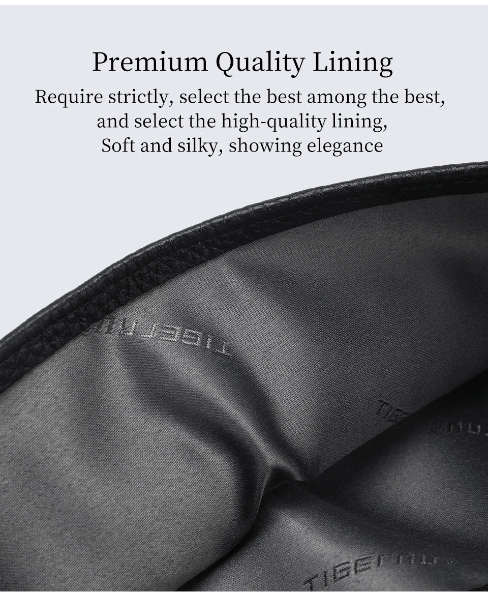 TIGERNU Craftsmanship Design 10 Inch Top Layer Cowhide Durable and Sturdy Classic Style Business Communication Daily Men's Wallet