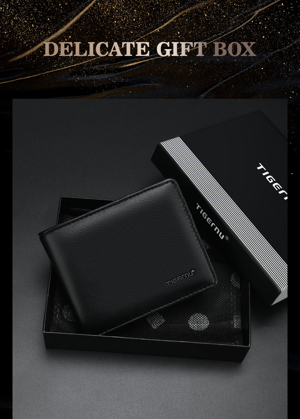 Tigernu Classic Fashion Category Storage 6.1-inch PU Easy Carrying Waterproof Scratch Resist Simple Universal Versatile Men's Wallet