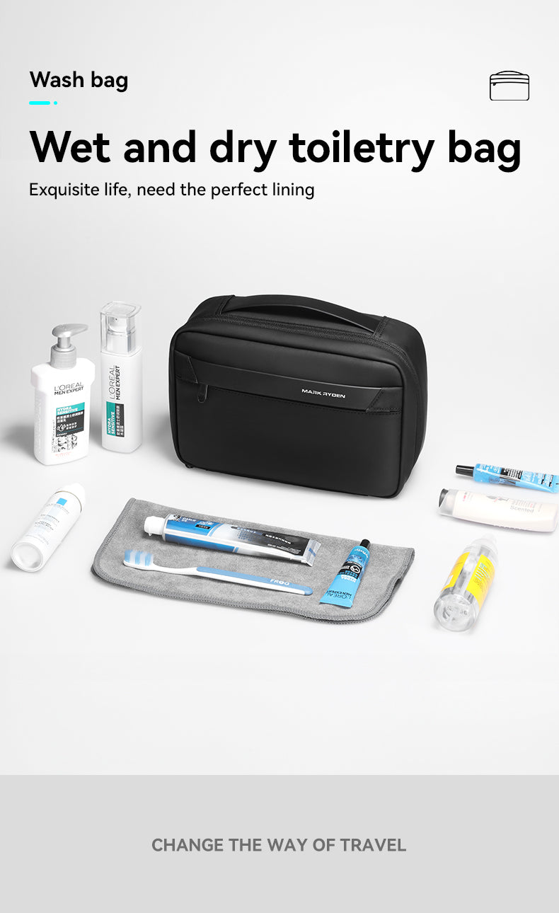 Mark Ryden Travel Toiletry Bag Men's Business Trip Gods Dry Wet Separation Fitness Bath Bag Waterproof Makeup Storage Bag