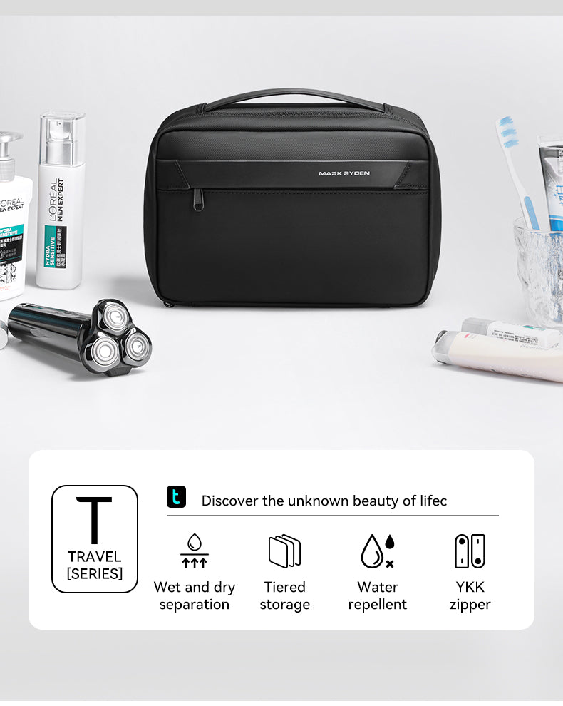 Mark Ryden Travel Toiletry Bag Men's Business Trip Gods Dry Wet Separation Fitness Bath Bag Waterproof Makeup Storage Bag