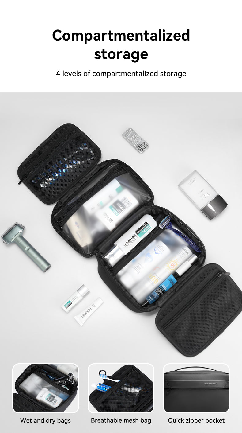 Mark Ryden Travel Toiletry Bag Men's Business Trip Gods Dry Wet Separation Fitness Bath Bag Waterproof Makeup Storage Bag