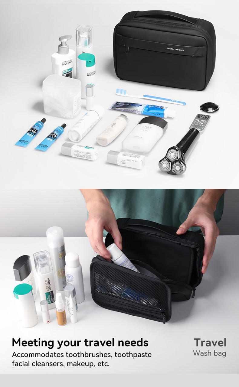 Mark Ryden Travel Toiletry Bag Men's Business Trip Gods Dry Wet Separation Fitness Bath Bag Waterproof Makeup Storage Bag