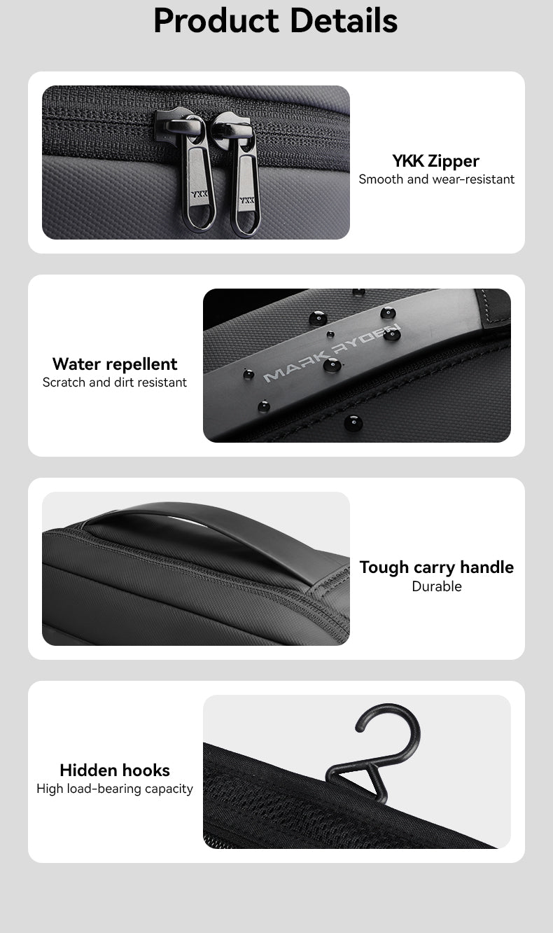 Mark Ryden Travel Toiletry Bag Men's Business Trip Gods Dry Wet Separation Fitness Bath Bag Waterproof Makeup Storage Bag