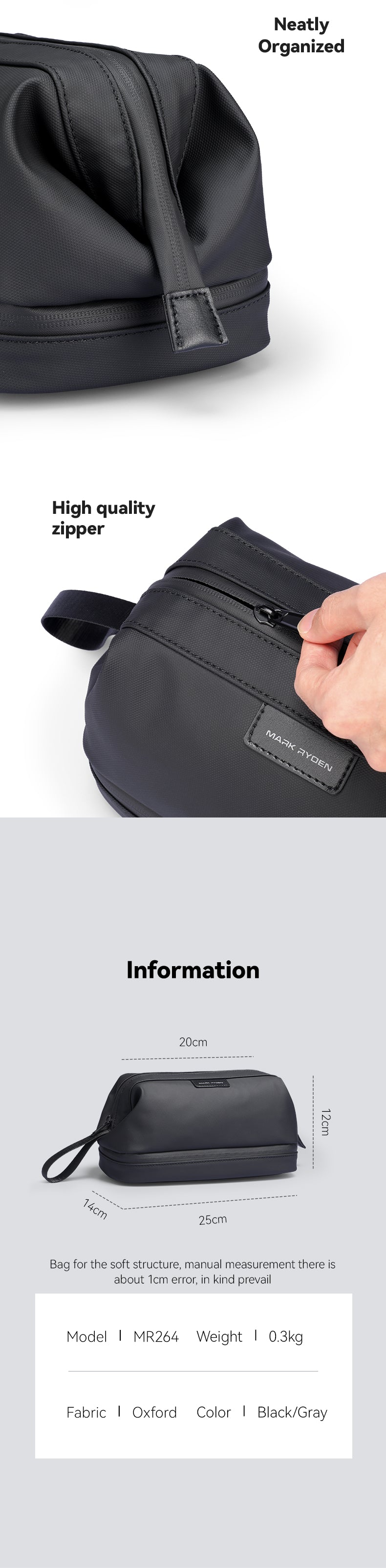 Mark Ryden Factory Hot Sale Scrub Bag Large Capacity Clutch Bag Fitness Travel Portable Waterproof Storage Bag