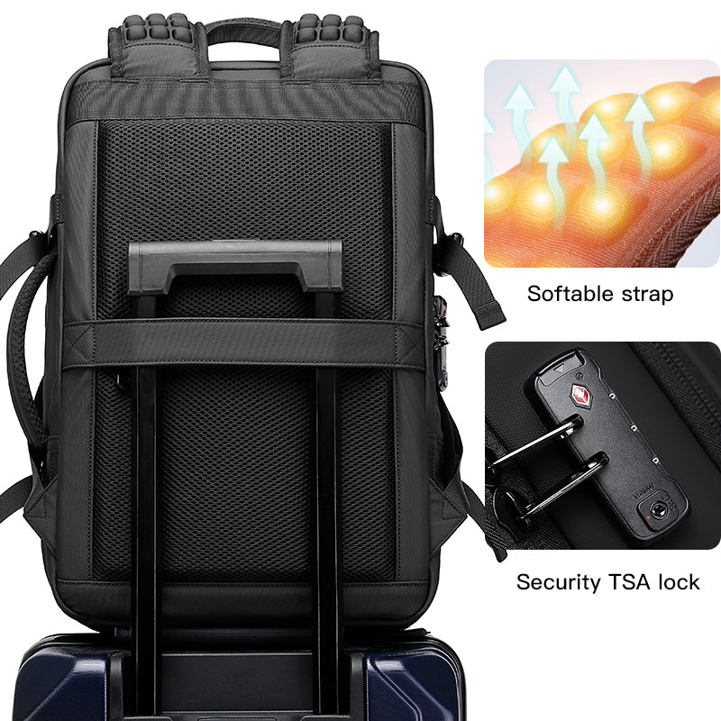 new arrival wholesale TSA lock waterproof men vacuum compression laptop backpack