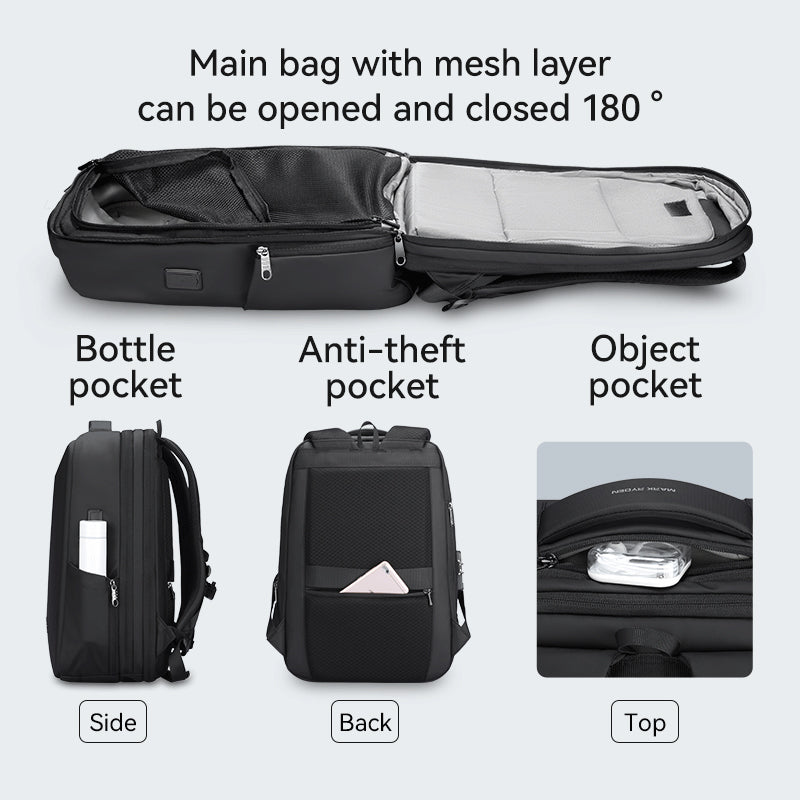 Mark RydenAnti-theft Combination Loc Men's Shoulder Backpack Diamond Cut Fashion Trend Computer Bags for Laptop