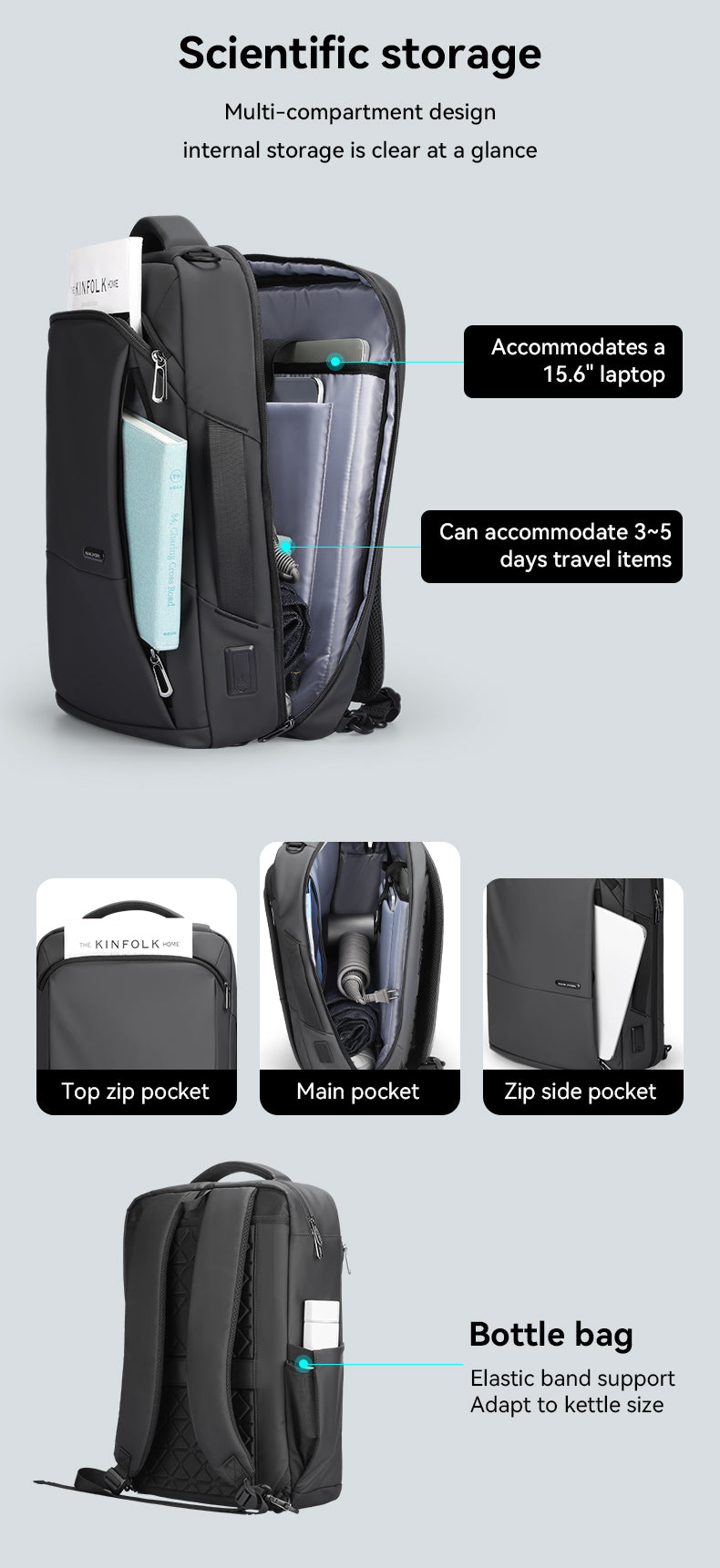 Mark Ryden Bags for Laptop Black Backpack Men Light Laptop Bags High Quality School Backpack