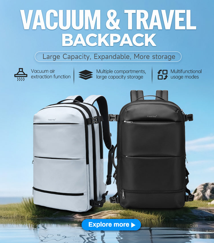 TIGERNU Expansion Layer 17 Inch Breathable Honeycomb Backboard Anti-theft Rainstorm Waterproof Travel Vacuum Backpack