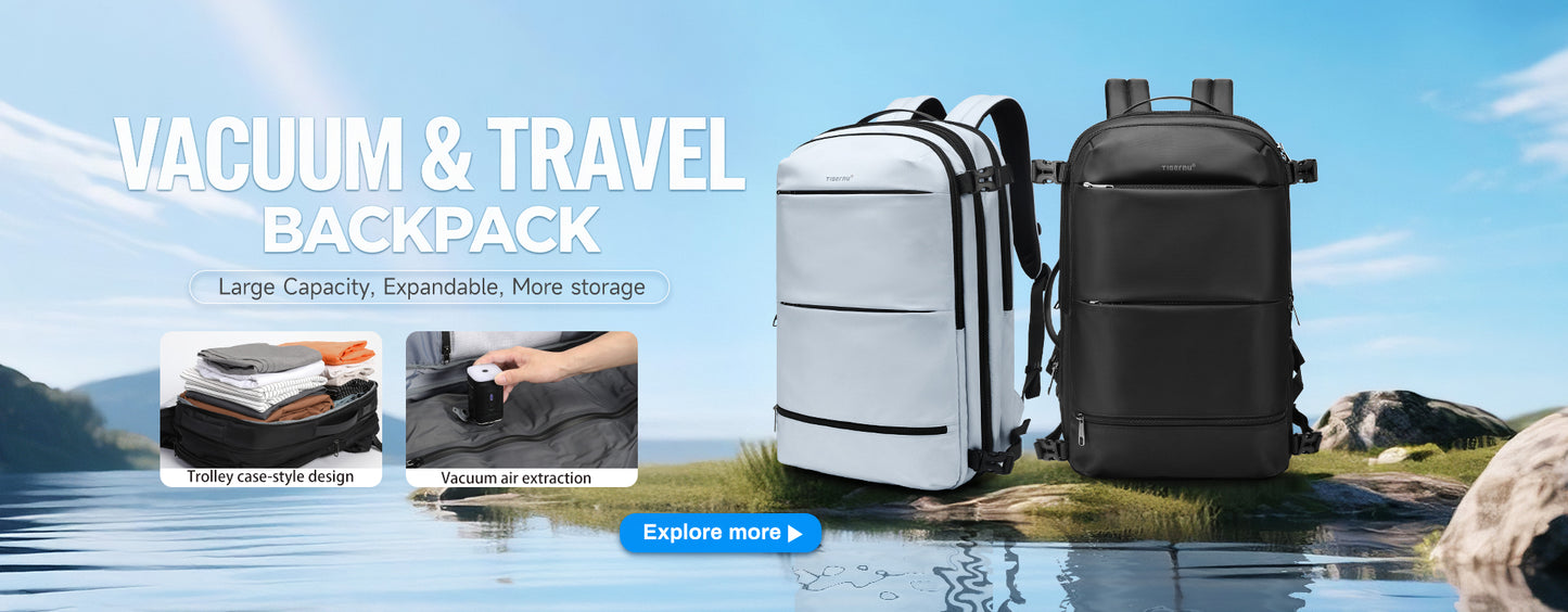 TIGERNU Expansion Layer 17 Inch Breathable Honeycomb Backboard Anti-theft Rainstorm Waterproof Travel Vacuum Backpack