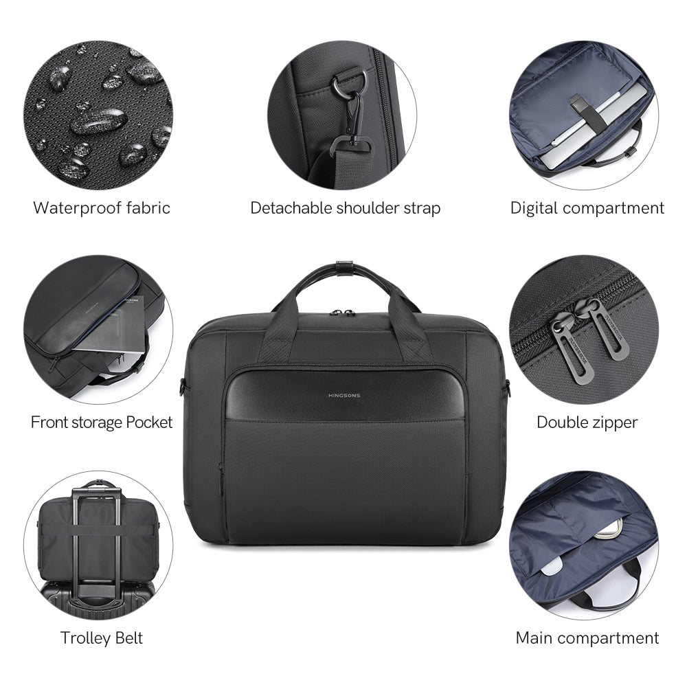 Kingsons Water Repellent Handbag Stylish Briefcase Notebook Bags Business Laptop Bag Unisex Portable Laptop Bag