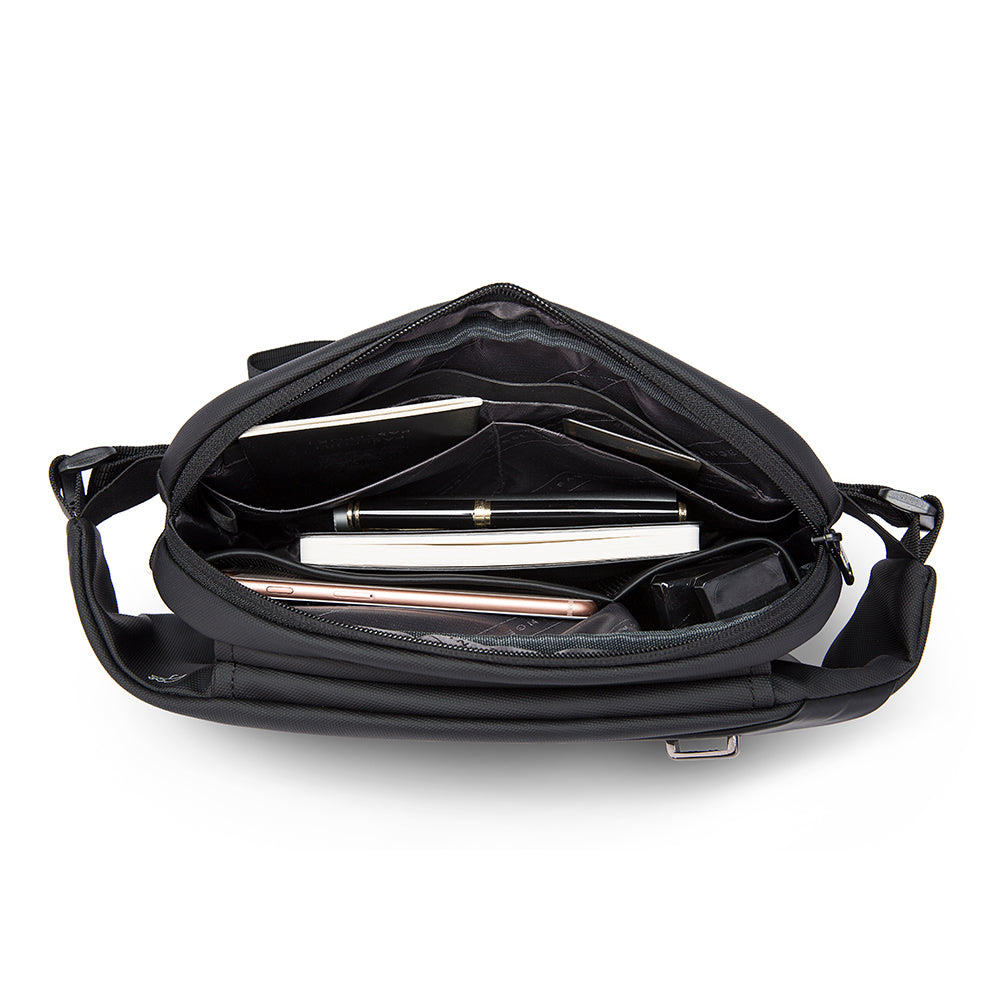 stylish waterproof black men crossbody bags sling custom sling bag men korean style sling bag