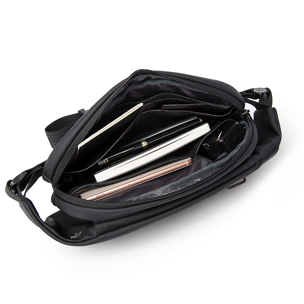 stylish waterproof black men crossbody bags sling custom sling bag men korean style sling bag