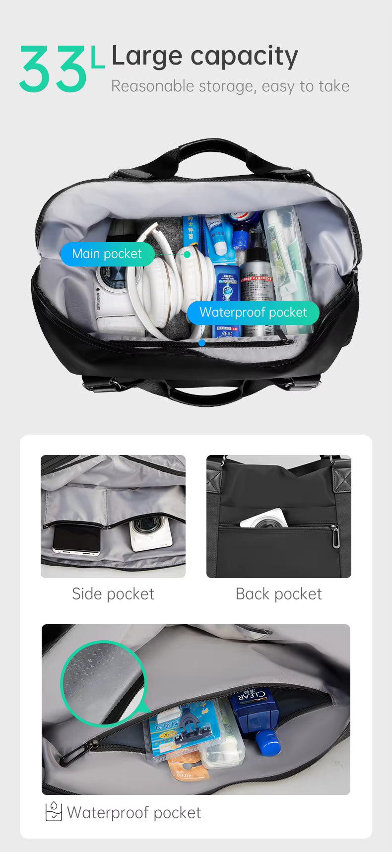 Mark Ryden Wholesale Water Resistant Large Capacity Men Luggage Sports Gym Bag Light Weight Handbags for Travel