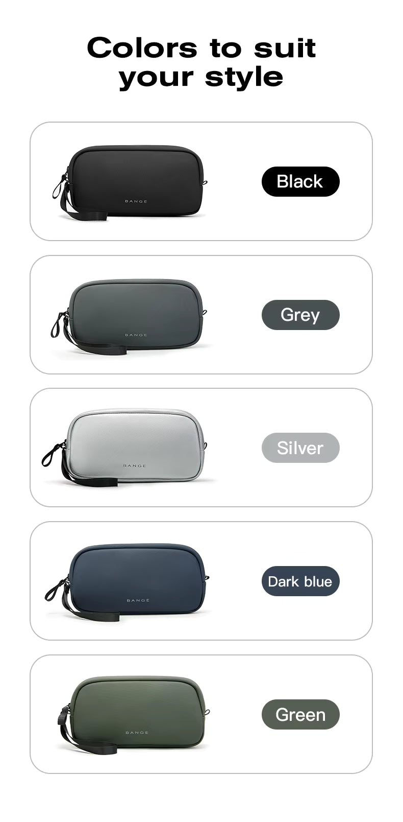 light waterproof unisex digital USB cable storage hand bag x size