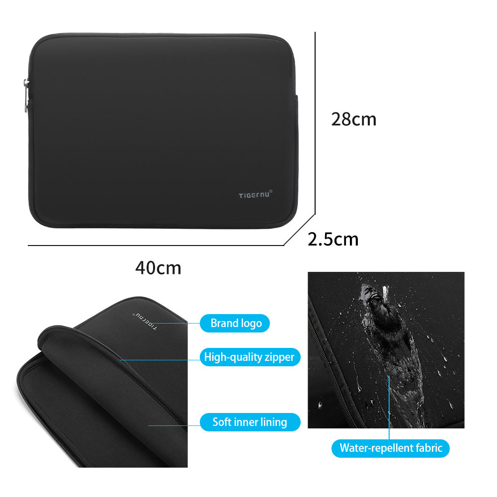 TIGERNU Multifunctional Simple Laptop Bag 15.6 Inch Thickened Waterproof Durable Eco-friendly Fabric Daily Laptop Bags & Covers