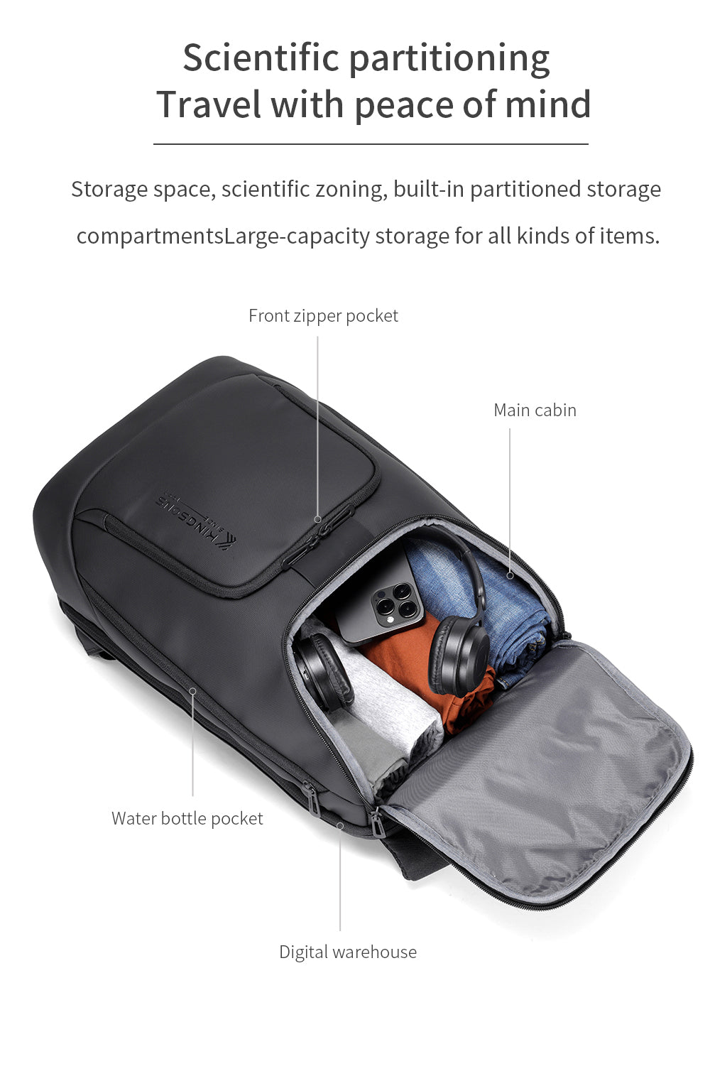 Kingsons Durable Casual Lightweight Waterproof Foldable ultra Slim Laptop Backpack Computer Laptop Bag