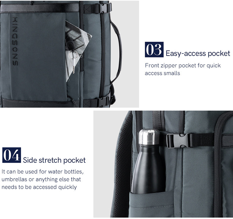 Kingsons Travel Backpack 45L Large Capacity Hiking Backpack 17.3 Inch Laptop Trekking Backpack for Sports Outdoor Camping