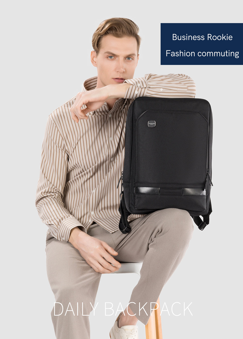 KINGSONS New Design Men's Travel Large Capacity Computer Bag Business Backpack Multi-functional Student Backpack Laptop Backpack