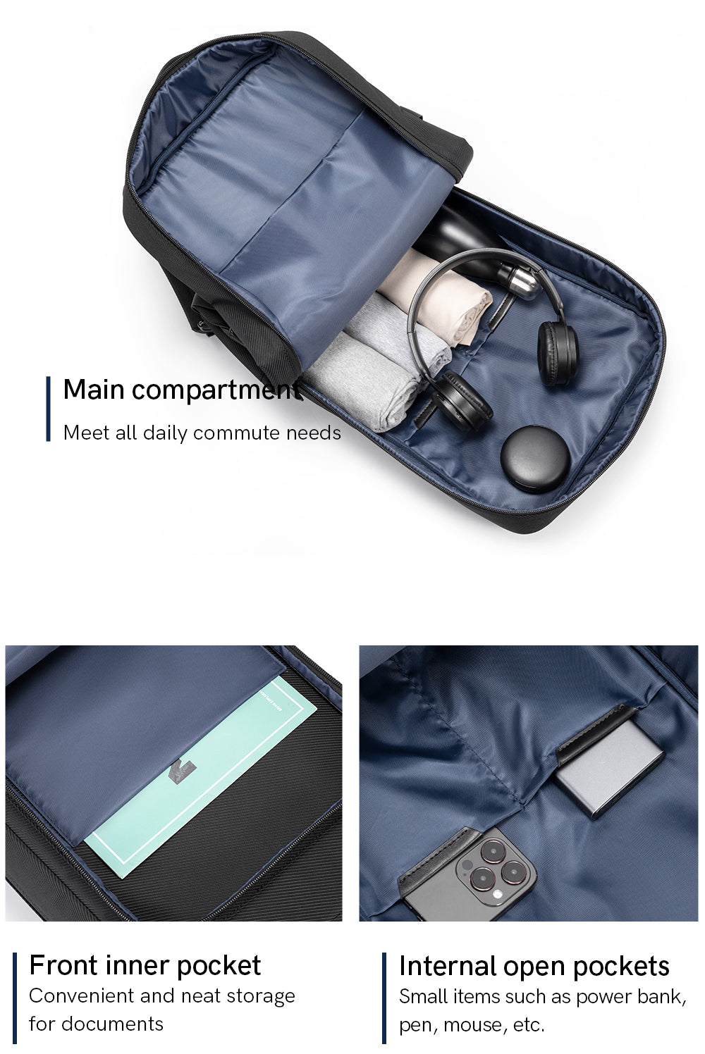 KINGSONS New Design Men's Travel Large Capacity Computer Bag Business Backpack Multi-functional Student Backpack Laptop Backpack