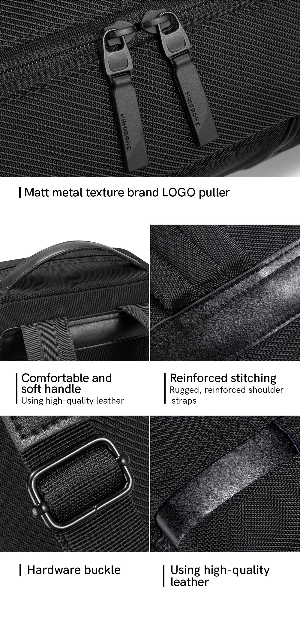 KINGSONS New Design Men's Travel Large Capacity Computer Bag Business Backpack Multi-functional Student Backpack Laptop Backpack