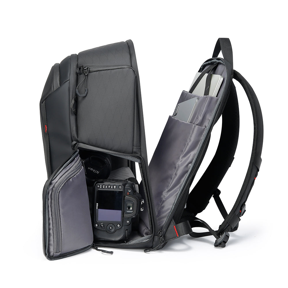 BANGE Luxury New Waterproof Camera Backpack with Zipper Closure Durable Multifunctional