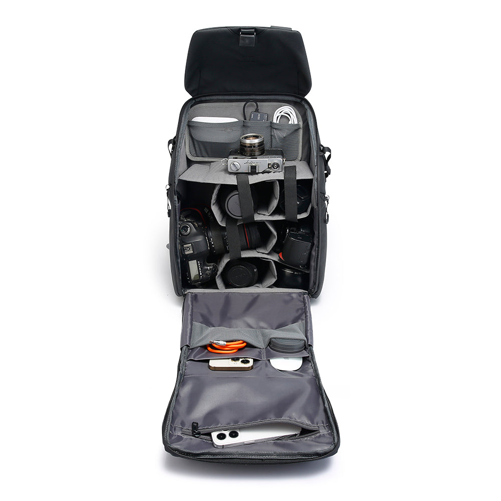 BANGE Luxury New Waterproof Camera Backpack with Zipper Closure Durable Multifunctional DSLR Photography Gear