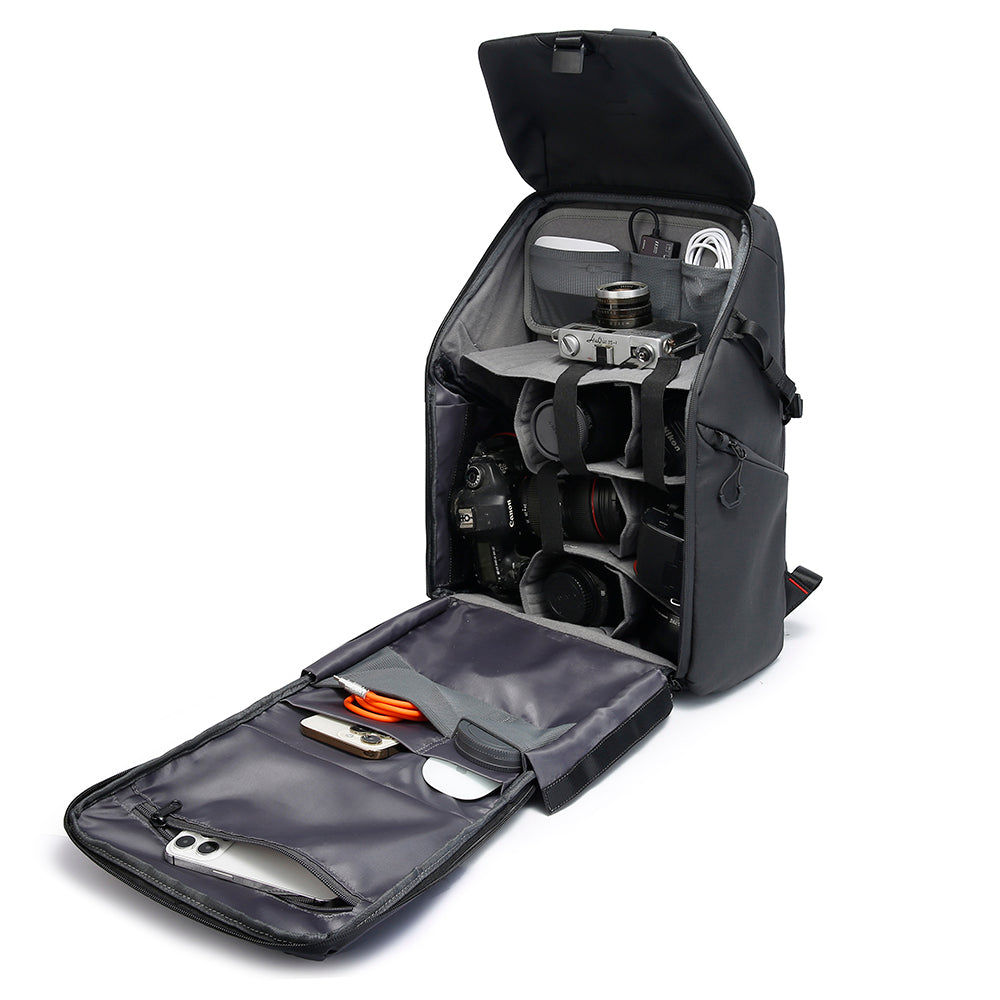 BANGE Luxury New Waterproof Camera Backpack with Zipper Closure Durable Multifunctional DSLR Photography Gear