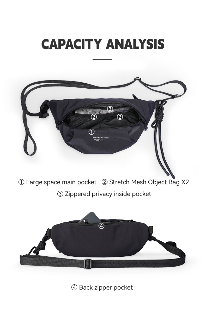 Mark Ryden Factory Direct Wholesale Sports Waist Bag Men's Crossbody Bag Multifunctional Shoulder Bag