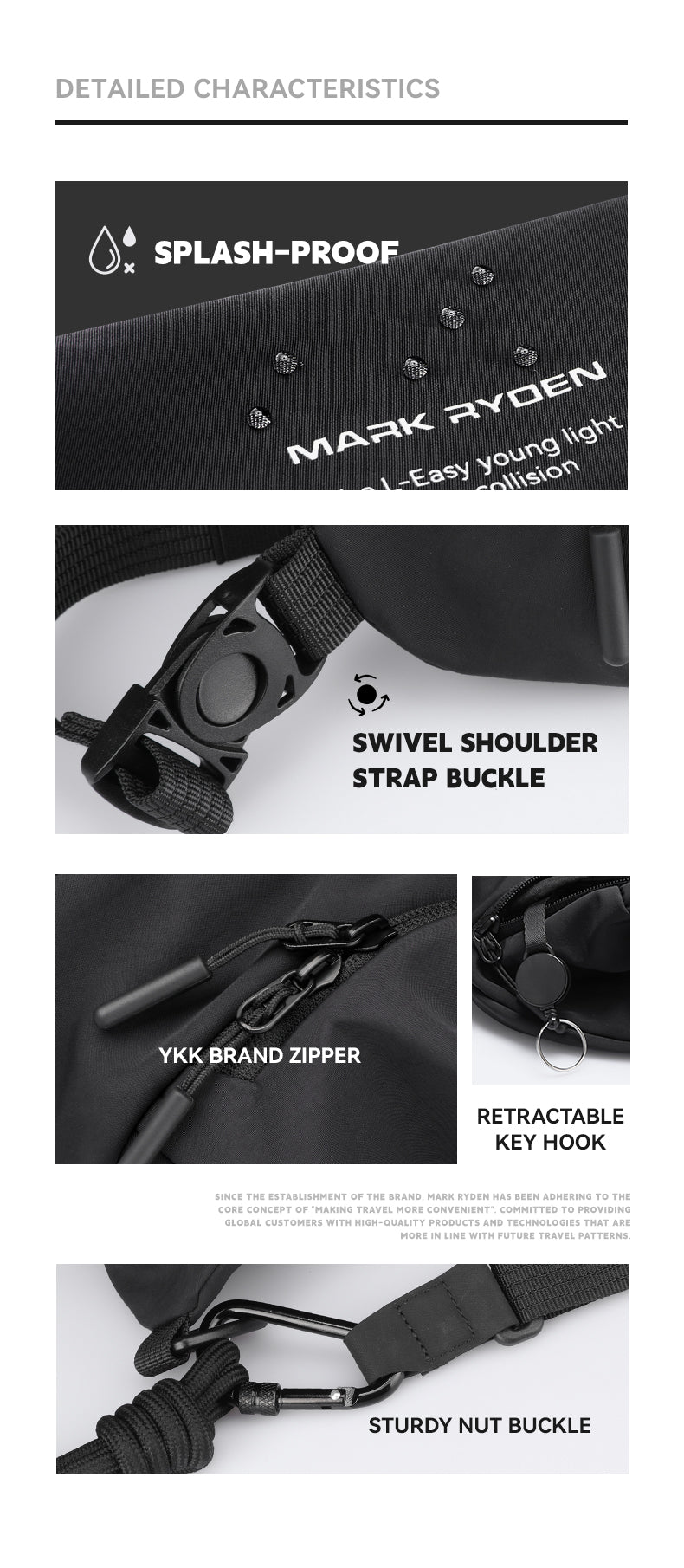 Mark Ryden Factory Direct Wholesale Sports Waist Bag Men's Crossbody Bag Multifunctional Shoulder Bag